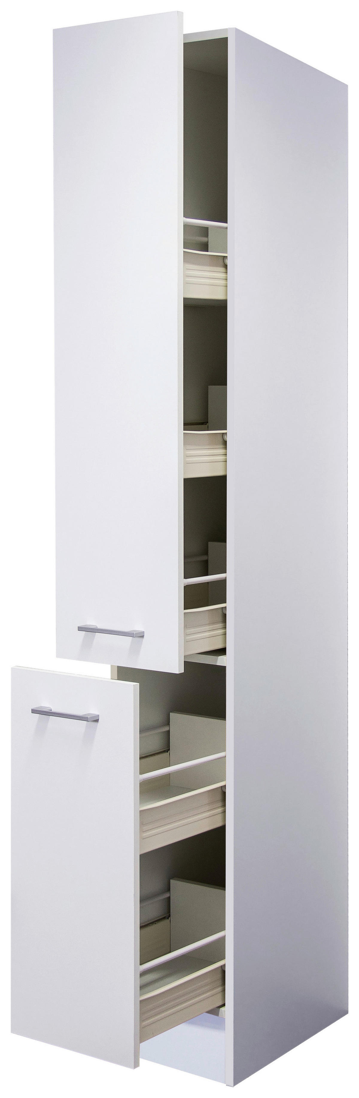Apothekerschrank Lucca weiß matt B/H/T: ca. 30x200x57 cm Lucca - weiß/Alu (30,00/200,00/57,00cm) - Flex-Well