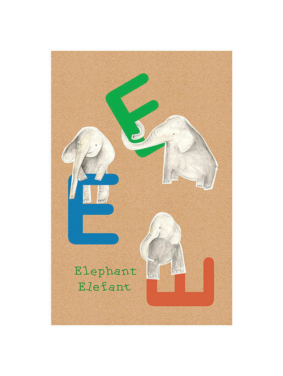 Komar Poster ABC Animal E Buchstaben B/L: ca. 30x40 cm ABC Animal E - (30,00/40,00cm) - Komar