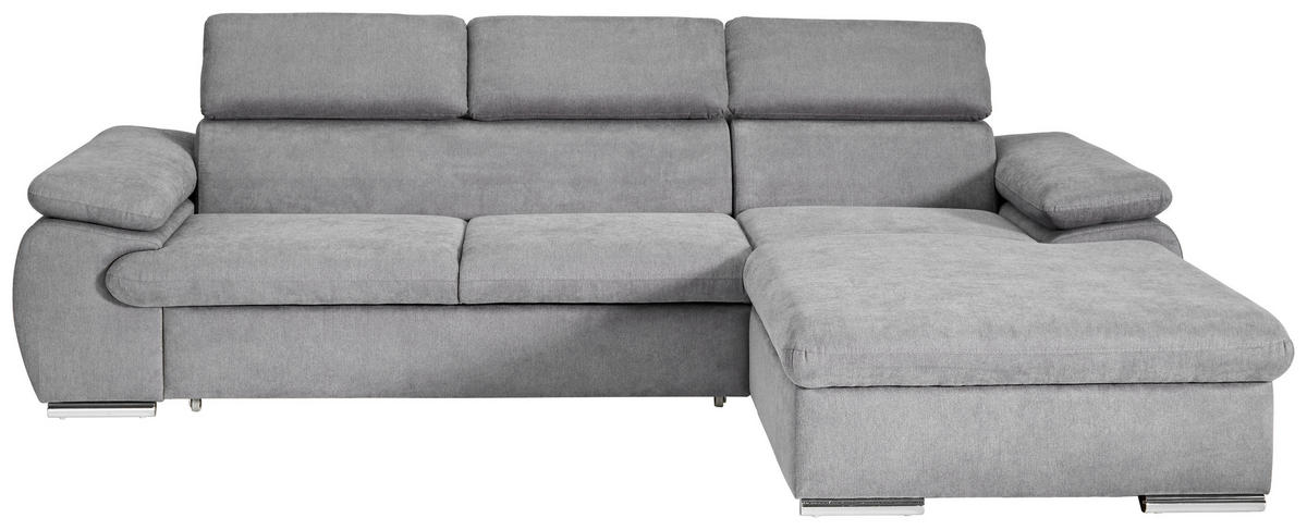 Ecksofa Como graubraun Como - graubraun/Chrom