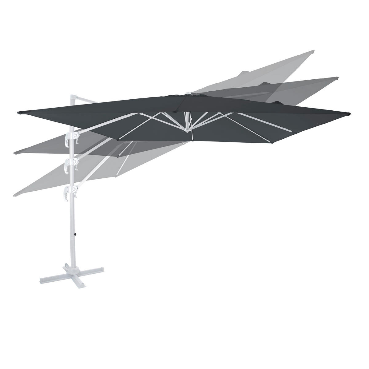 AXI Outdoor Living Ampelschirm Nima weiß Metall B/H/L: ca. 300x250x300 cm Nima - weiß/grau (300,00/300,00/250,00cm) - AXI Outdoor Living