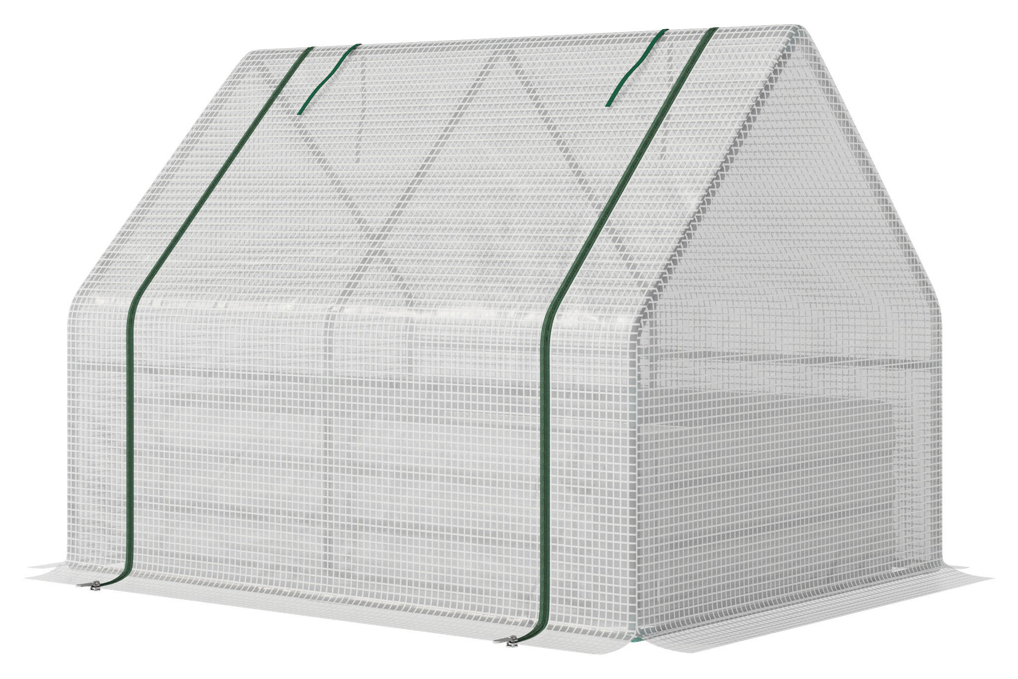 Outsunny Tür zum Aufrollen B/H/L: ca. 95x92x127 cm Foliengewächshaus 845-520 - weiß/silber (127,00/95,00/92,00cm) - Outsunny