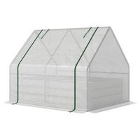 Outsunny Tür zum Aufrollen B/H/L: ca. 95x92x127 cm Foliengewächshaus 845-520 - weiß/silber (127,00/95,00/92,00cm) - Outsunny