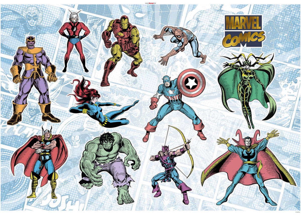 online Marvel Disney ▷ kaufen Comics Komar cm bei 100x70 Marvel B/L: Collection Comics ca. Wandtattoo POCO Collection