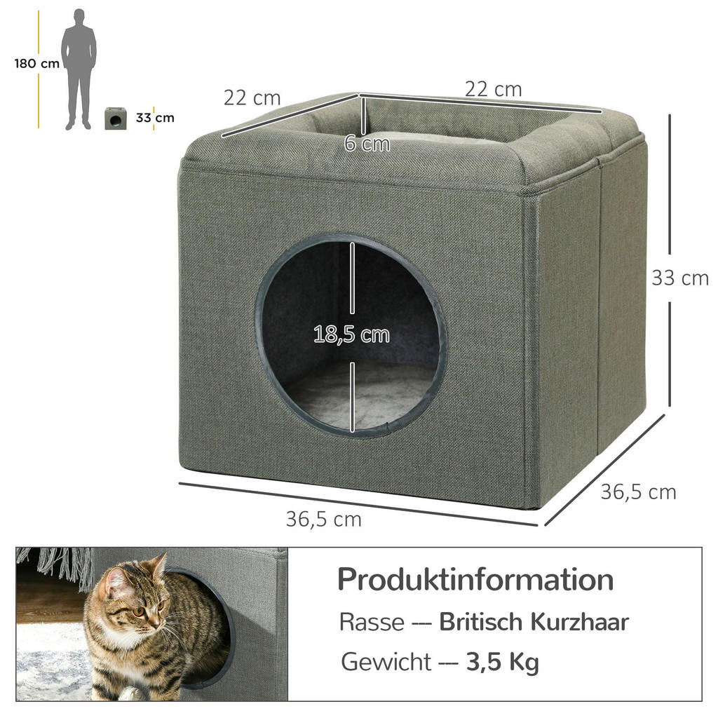 Thumbnail - PawHut Katzen-Zubehör grün Polyester B/H/L: ca. 36,5x36,5x33 cm