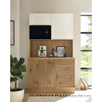 Respekta Küchenbuffet Marleen weiß Hochglanz B/H/T: ca. 120x211x60 cm Marleen - Eiche/weiß (120,00/211,00/60,00cm) - Respekta