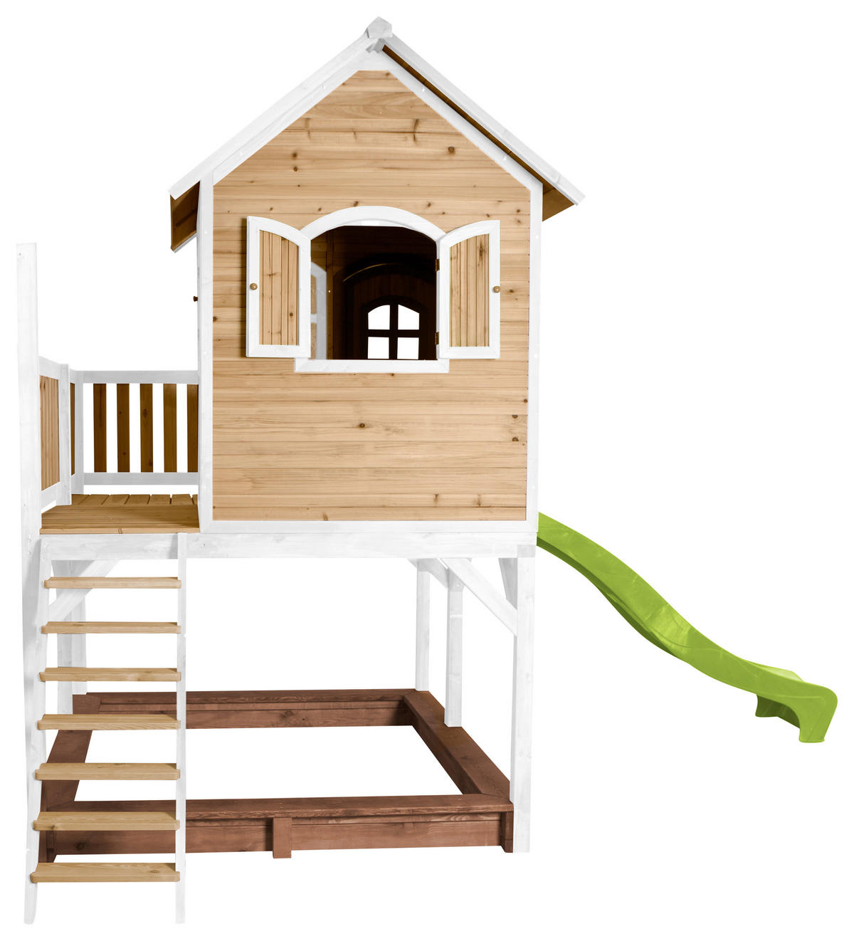 AXI Spielhaus Liam braun B/H/L: ca. 377x291x255 cm Liam - braun/weiß (255,00/377,00/291,00cm) - AXI