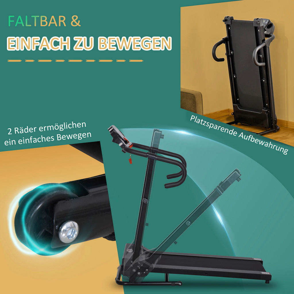 Thumbnail - HOMCOM Laufband schwarz Kunststoff B/H/L: ca. 62x117x123 cm