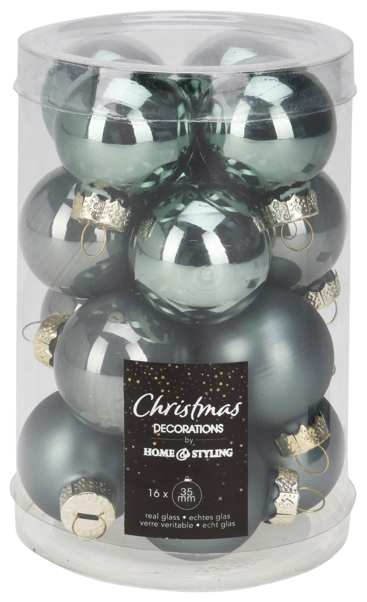 Weihnachtskugel grün D: ca. 3,5 cm Weihnachtskugeln_16erSet - grün (3,50cm)