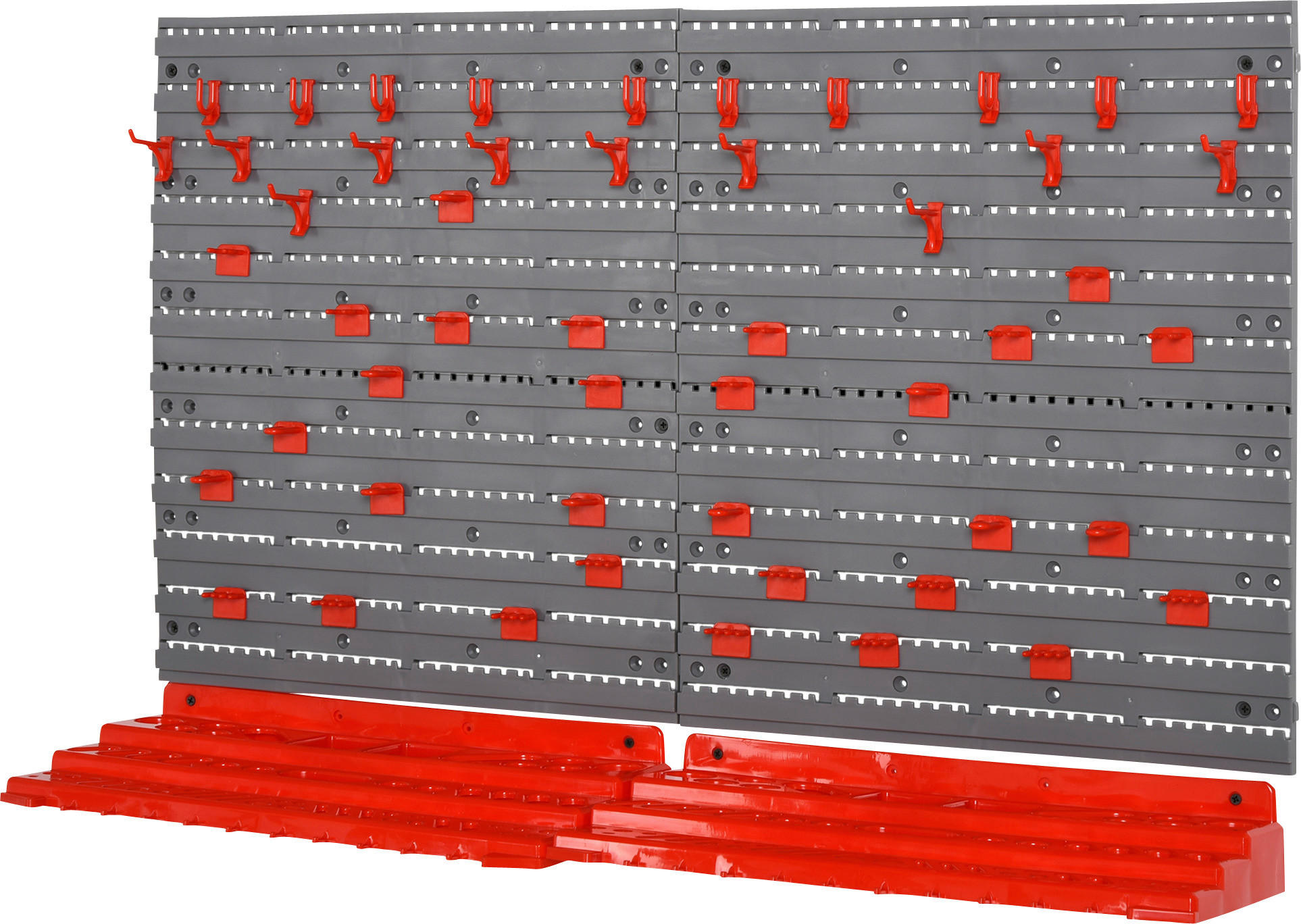 Werkzeuglochwand mit 54-teiliges Zubehör grau B/H/T: ca. 96x54x23 cm Werkzeuglochwand B40-023 - rot/grau (96,00/54,00/23,00cm) - DURHAND