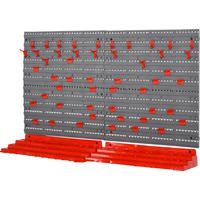 Werkzeuglochwand mit 54-teiliges Zubehör grau B/H/T: ca. 96x54x23 cm Werkzeuglochwand B40-023 - rot/grau (96,00/54,00/23,00cm) - DURHAND