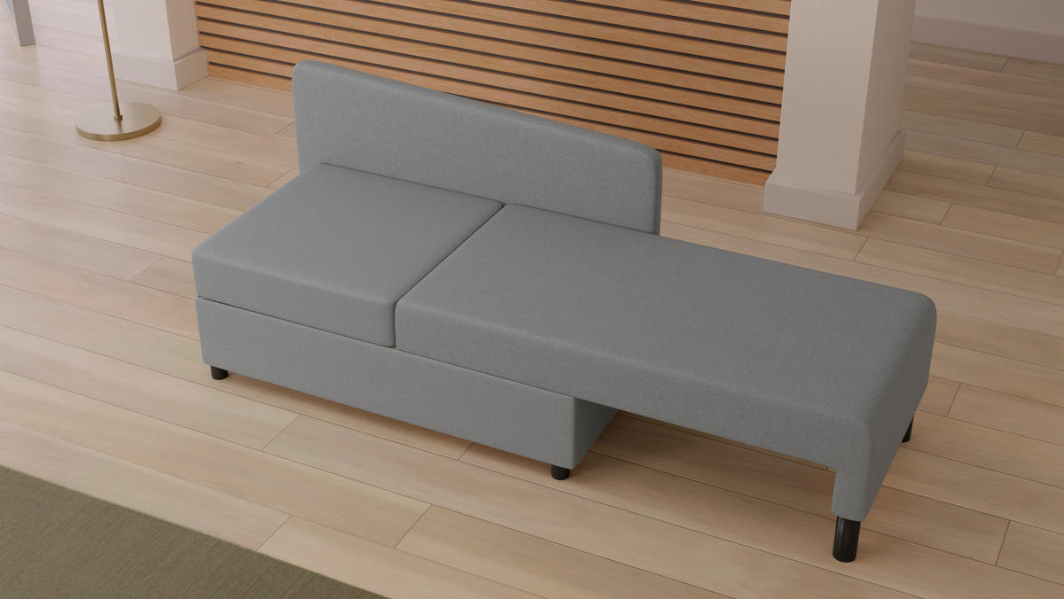 Recamiere Lübeck grau B/H/T: ca. 148x75x85 cm Lübeck - schwarz/grau (148,00/75,00/85,00cm)