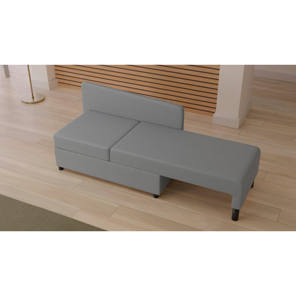 Thumbnail - Recamiere Lübeck grau B/H/T: ca. 148x75x85 cm