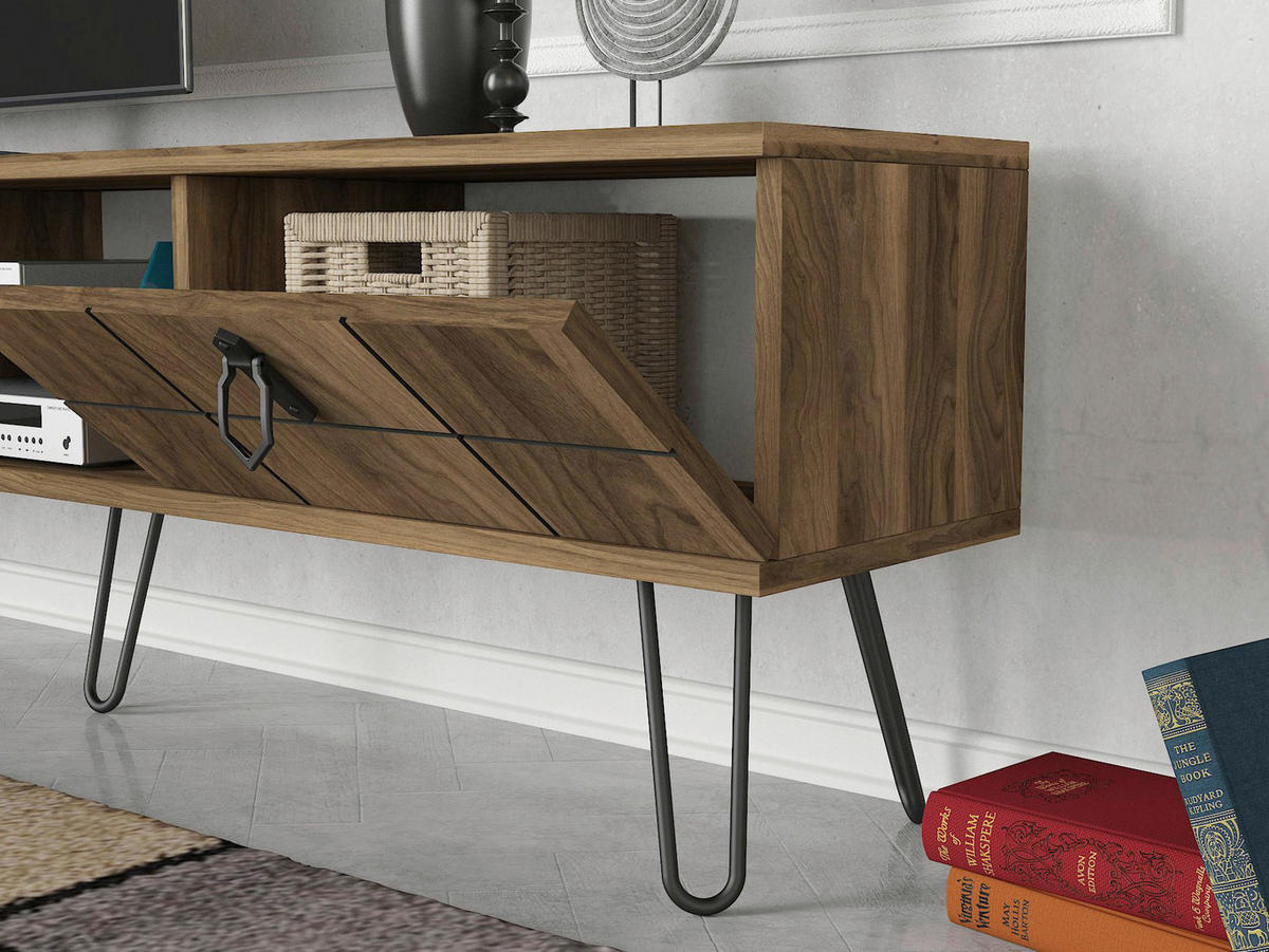 Wohnwand Rialto walnuss Nachbildung B/H/T: ca. 150x46x30 cm Rialto - walnuss (150,00/46,00/30,00cm) - moebel17