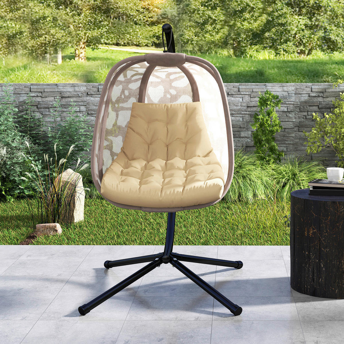 Outsunny Sitzkissen beige Schaumstoff B/H/L: ca. 100x8x120 cm Sitzkissen - beige (120,00/100,00/8,00cm) - Outsunny