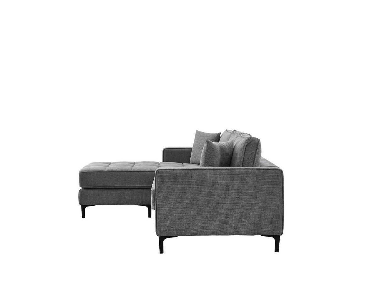 Ecksofa hellgrau Microfaser B/H/T: ca. 238x67x185 cm Pirlo_2S-OT_Ecksofa - hellgrau/schwarz (238,00/67,00/185,00cm)