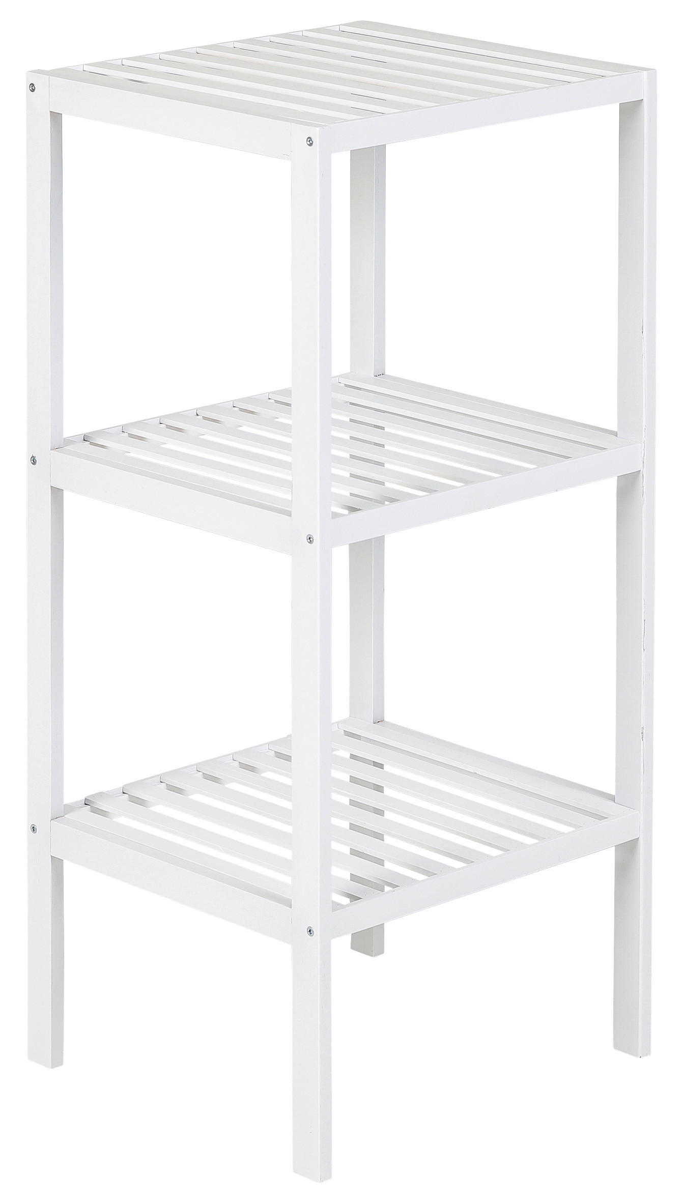 Bambusregal weiß Bambus B/H/T: ca. 36x79x36 cm Holzregal 3 Böden weiß - weiß (36,00/79,00/36,00cm) - Axentia