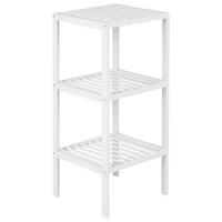 Bambusregal weiß Bambus B/H/T: ca. 36x79x36 cm Holzregal 3 Böden weiß - weiß (36,00/79,00/36,00cm) - Axentia