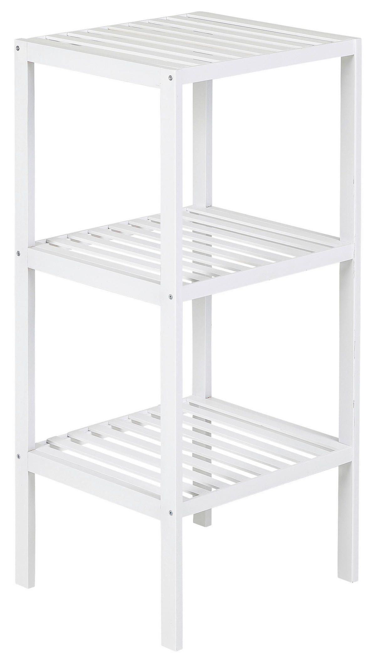 Bambusregal weiß Bambus B/H/T: ca. 36x79x36 cm Holzregal 3 Böden weiß - weiß (36,00/79,00/36,00cm) - Axentia