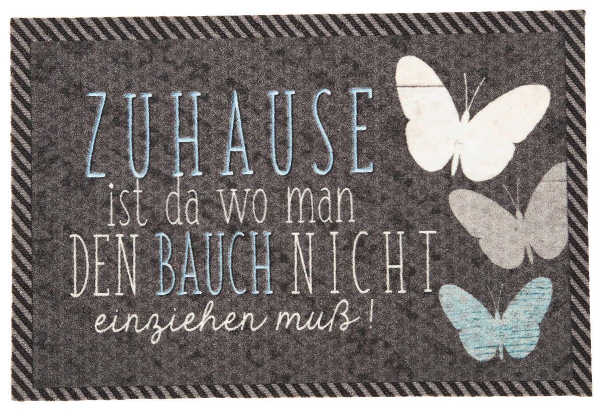 Fußmatte Velvet dunkelgrau B/L: ca. 40x60 cm Velvet - dunkelgrau (40,00/60,00cm)