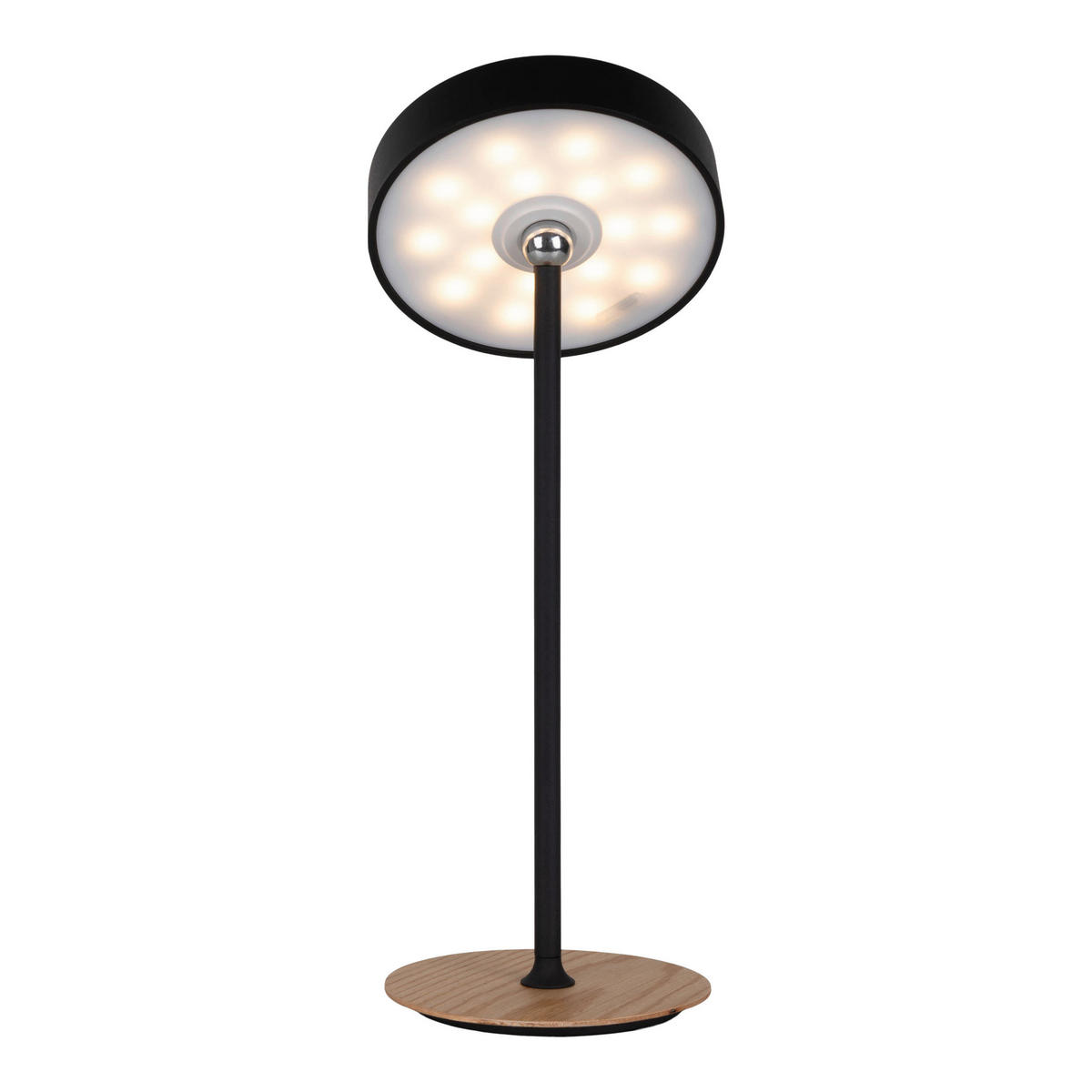 Näve Leuchten LED-Tischleuchte schwarz Kunststoff Holz Metall B/H/T/D: ca. 13x36x13x13 cm ELLI - schwarz (13,00/36,00/13,00cm) - Näve Leuchten