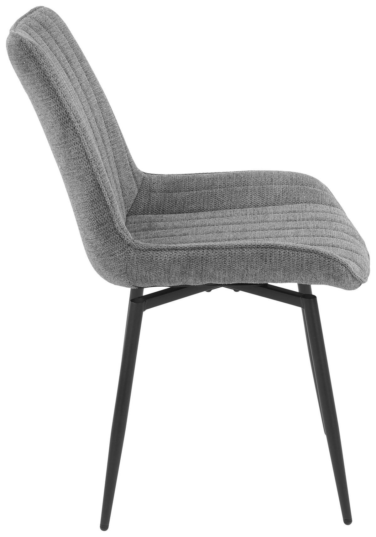 Stuhl Newport, 4er-Set grau Microfaser B/H/T: ca. 54x85x63 cm Newport, 4er-Set - grau (54,00/85,00/63,00cm) - Hela