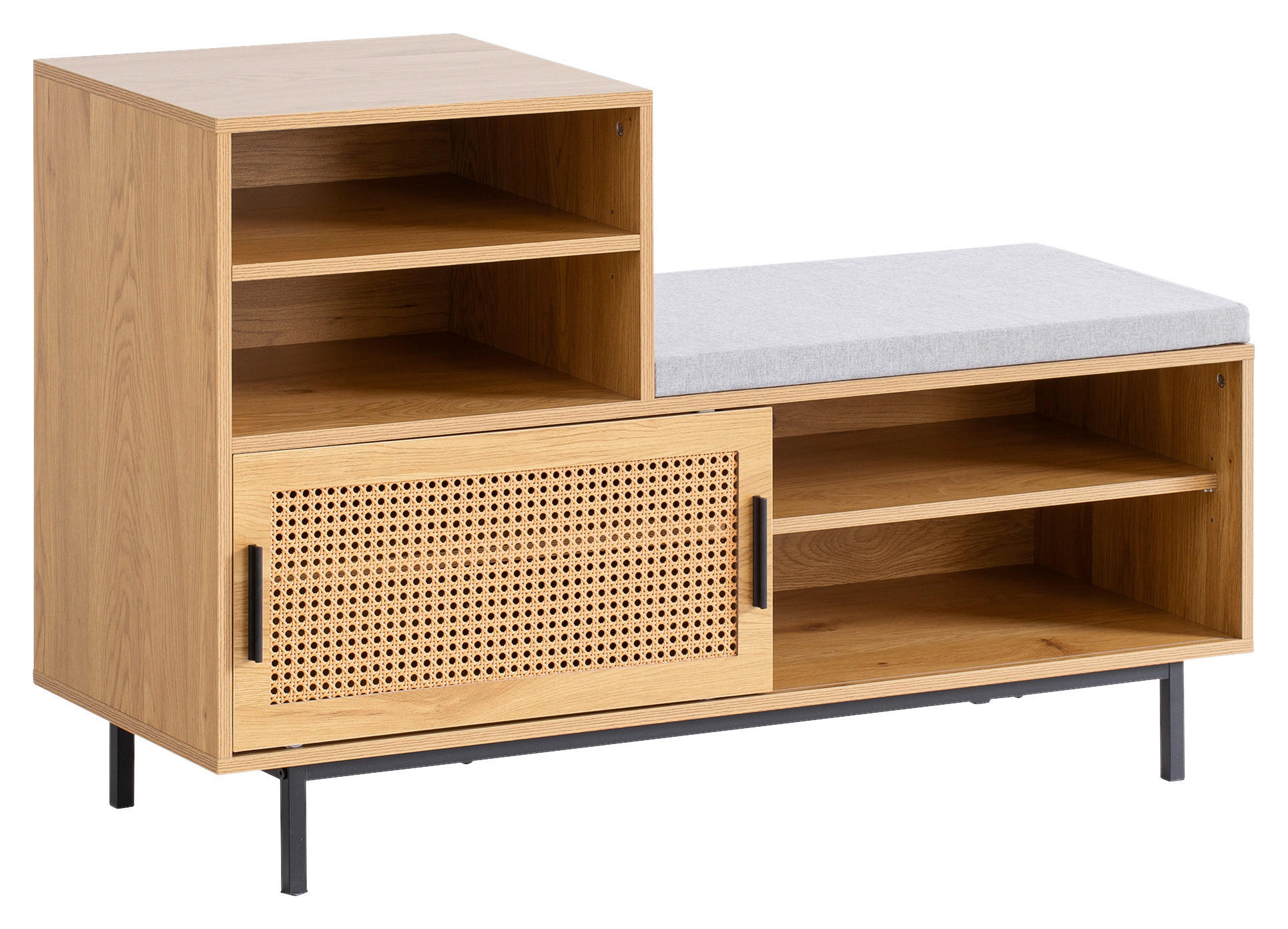 Schuhbank natur Eiche Optik B/H/T: ca. 120x75,5x40 cm Schuhbank - natur (120,00/75,50/40,00cm) - Wohnling