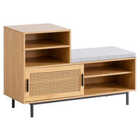 Schuhbank natur Eiche Optik B/H/T: ca. 120x75,5x40 cm Schuhbank - natur (120,00/75,50/40,00cm) - Wohnling