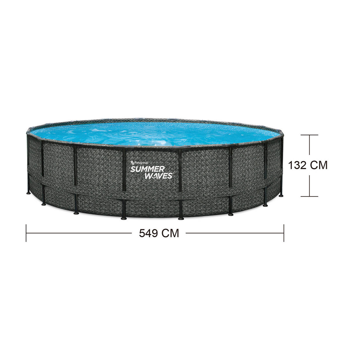 Summer Waves Poolset Elite H/D: ca. 132x549 cm Elite - grau (549,00/132,00cm) - Summer Waves