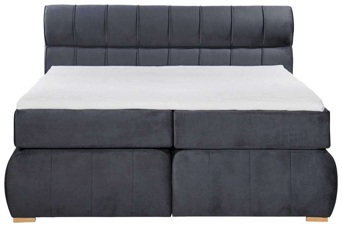 Boxspringbett Sorrent dunkelgrau Microfaser Liegefläche B/L: ca. 180x200 cm Sorrent - dunkelgrau (190,00/115,00/215,00cm)