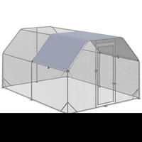 PawHut Stall silber Edelstahl B/H/L: ca. 380x280x195 cm Hühnerstall - silber/grau (195,00/380,00/280,00cm) - PawHut