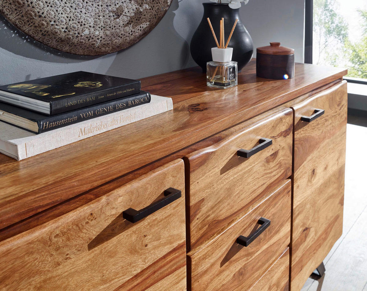 Sideboard rosenholz Nachbildung B/H/T: ca. 145x82x45 cm Sideboard - rosenholz (145,00/82,00/45,00cm) - Wohnling