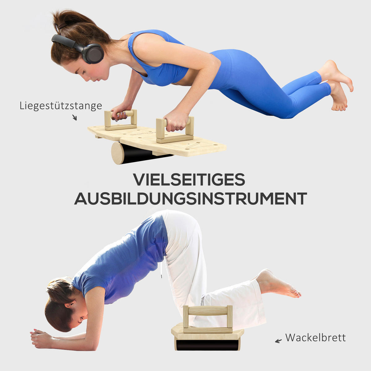 SPORTNOW Liegestützgriffe Holzoptik Holz B/H/L: ca. 30x26x80 cm Liegestützgriffe - Holzoptik (80,00/30,00/26,00cm) - SPORTNOW