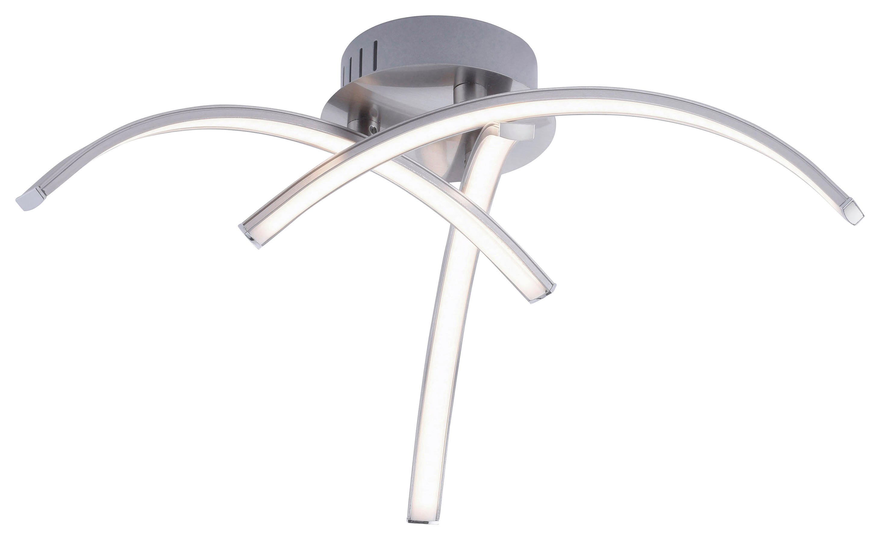 Just Light Deckenleuchte 15341-55 stahlfarbig Alu Eisen Kunststoff H/D: ca. 14x40 cm LED-Deckenleuchte_Valerie 3flg. - stahlfarbig (40,00/14,00cm) - Just Light