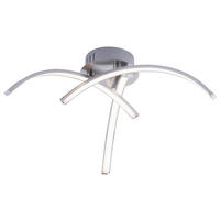 Just Light Deckenleuchte 15341-55 stahlfarbig Alu Eisen Kunststoff H/D: ca. 14x40 cm LED-Deckenleuchte_Valerie 3flg. - stahlfarbig (40,00/14,00cm) - Just Light
