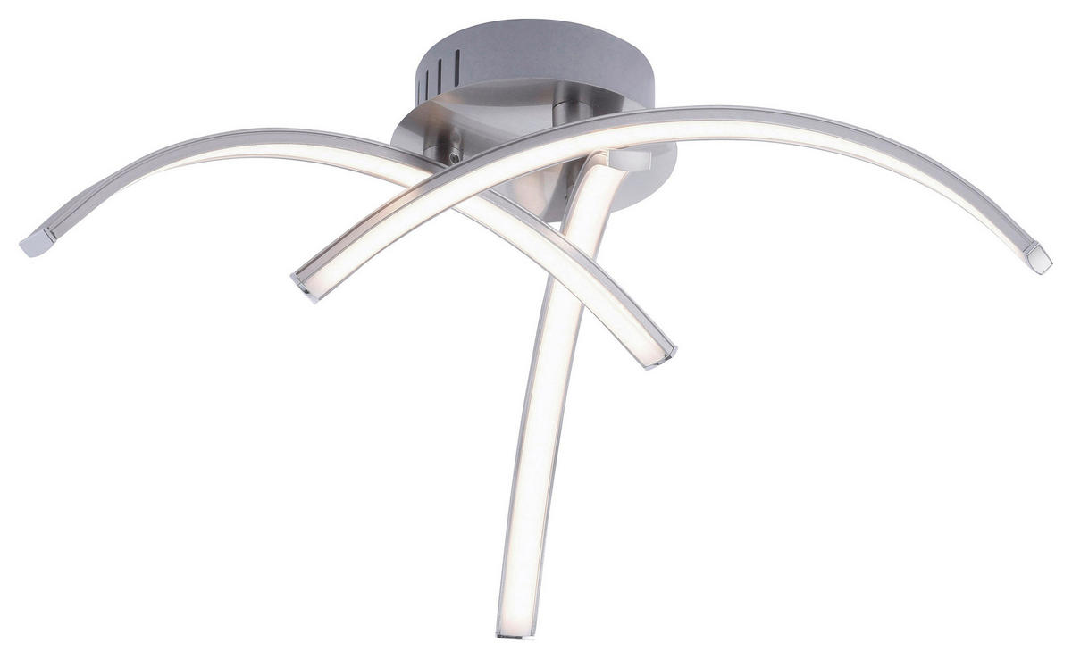Just Light Deckenleuchte 15341-55 stahlfarbig Alu Eisen Kunststoff H/D: ca. 14x40 cm LED-Deckenleuchte_Valerie 3flg. - stahlfarbig (40,00/14,00cm) - Just Light