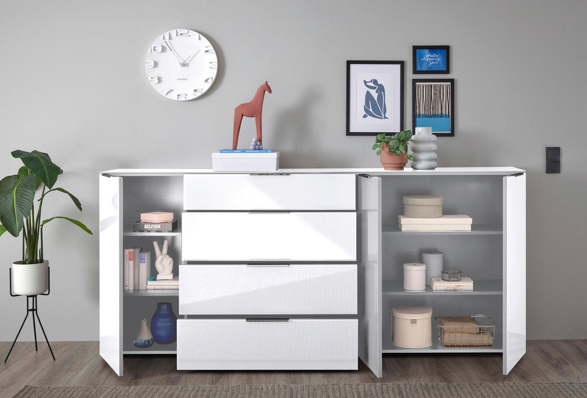 Kommode Santorin weiß B/H/T: ca. 226x99x40 cm Santorin - weiß (226,00/99,00/40,00cm)