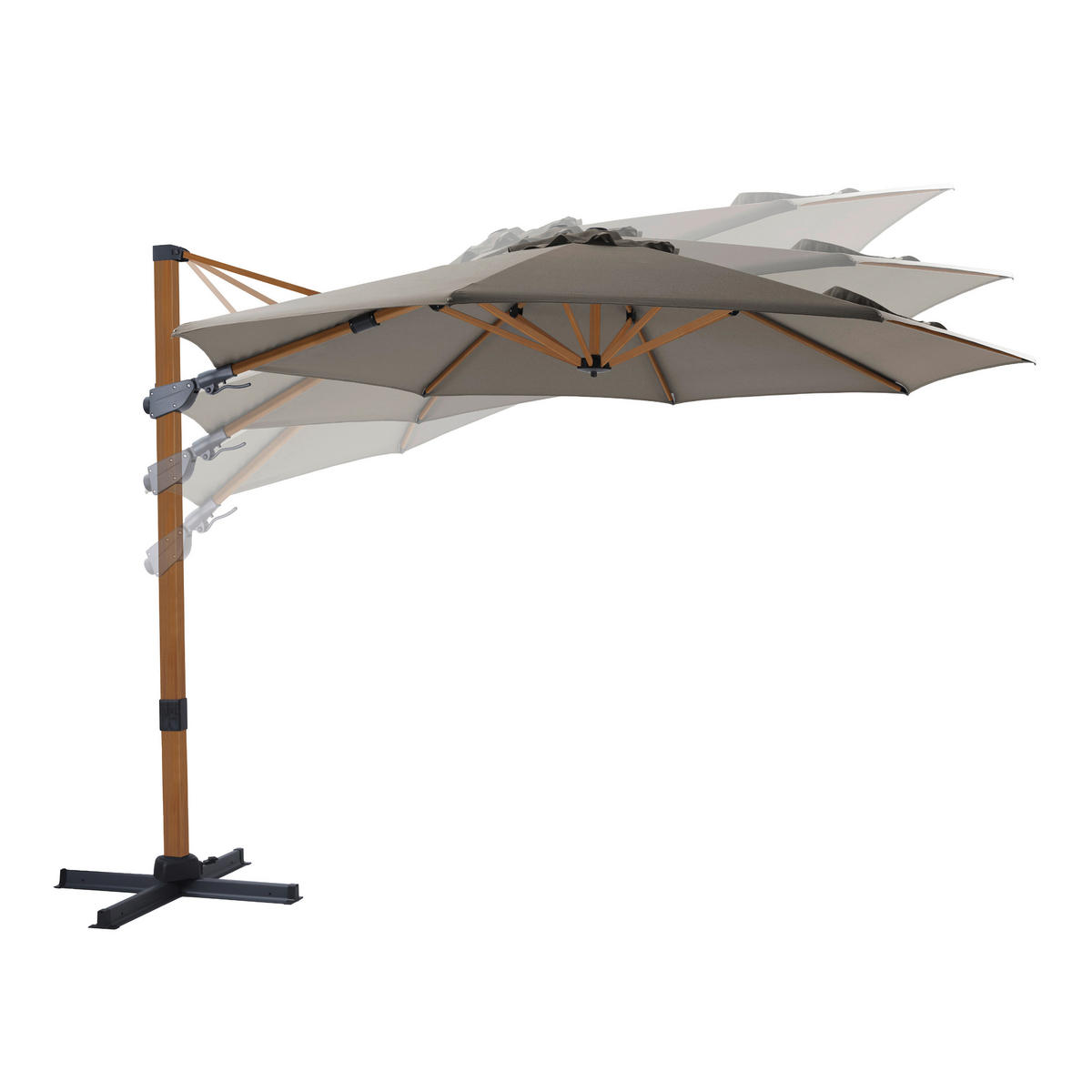 AXI Outdoor Living Ampelschirm Cyrus taupe Metall B/H/L: ca. 300x250x300 cm Cyrus - braun/taupe (300,00/300,00/250,00cm) - AXI Outdoor Living