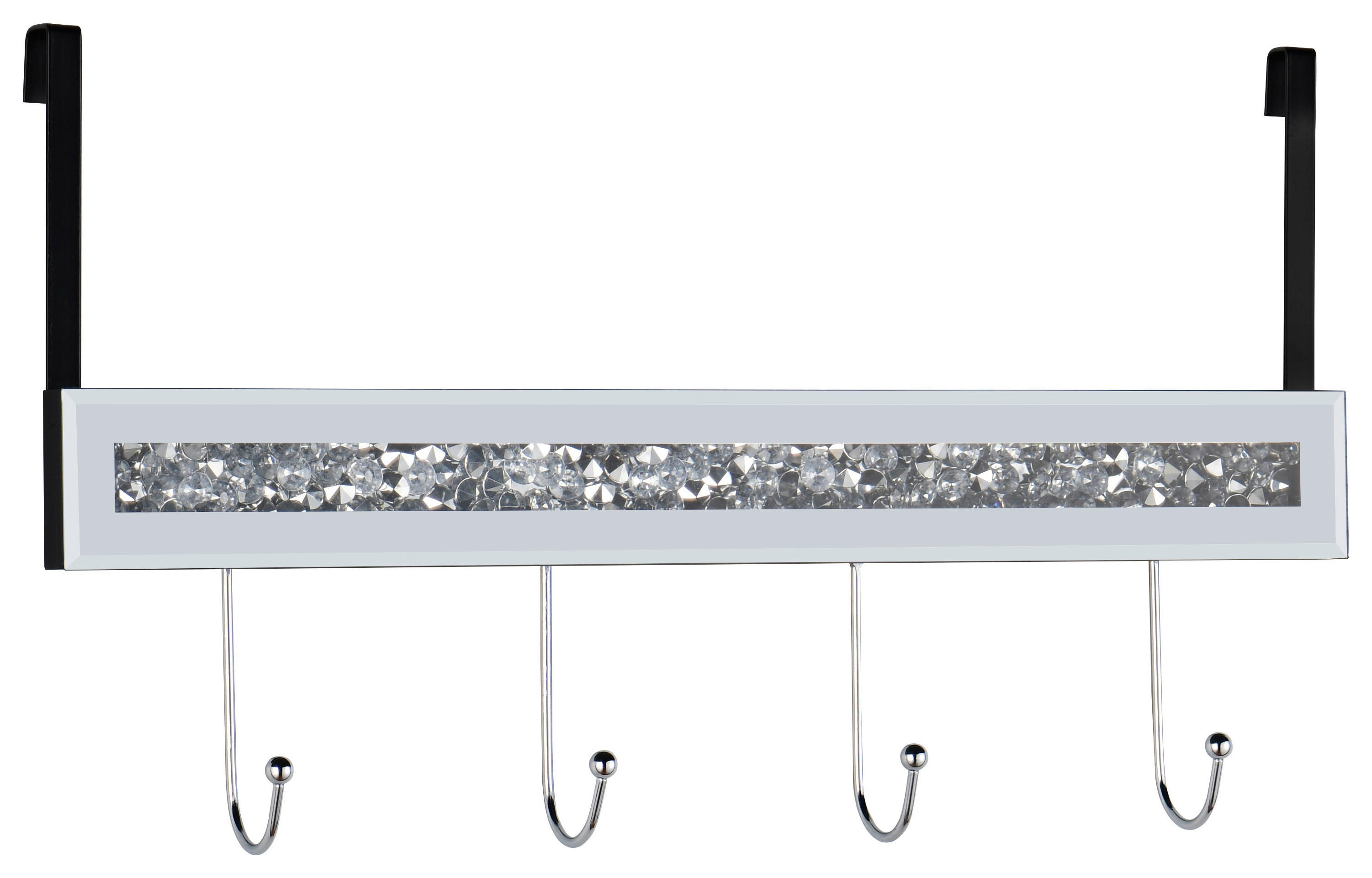 Türgarderobe Zoe weiß schwarz Glas B/H/T: ca. 40x12x9 cm Zoe - weiß/schwarz (40,00/12,00/9,00cm)