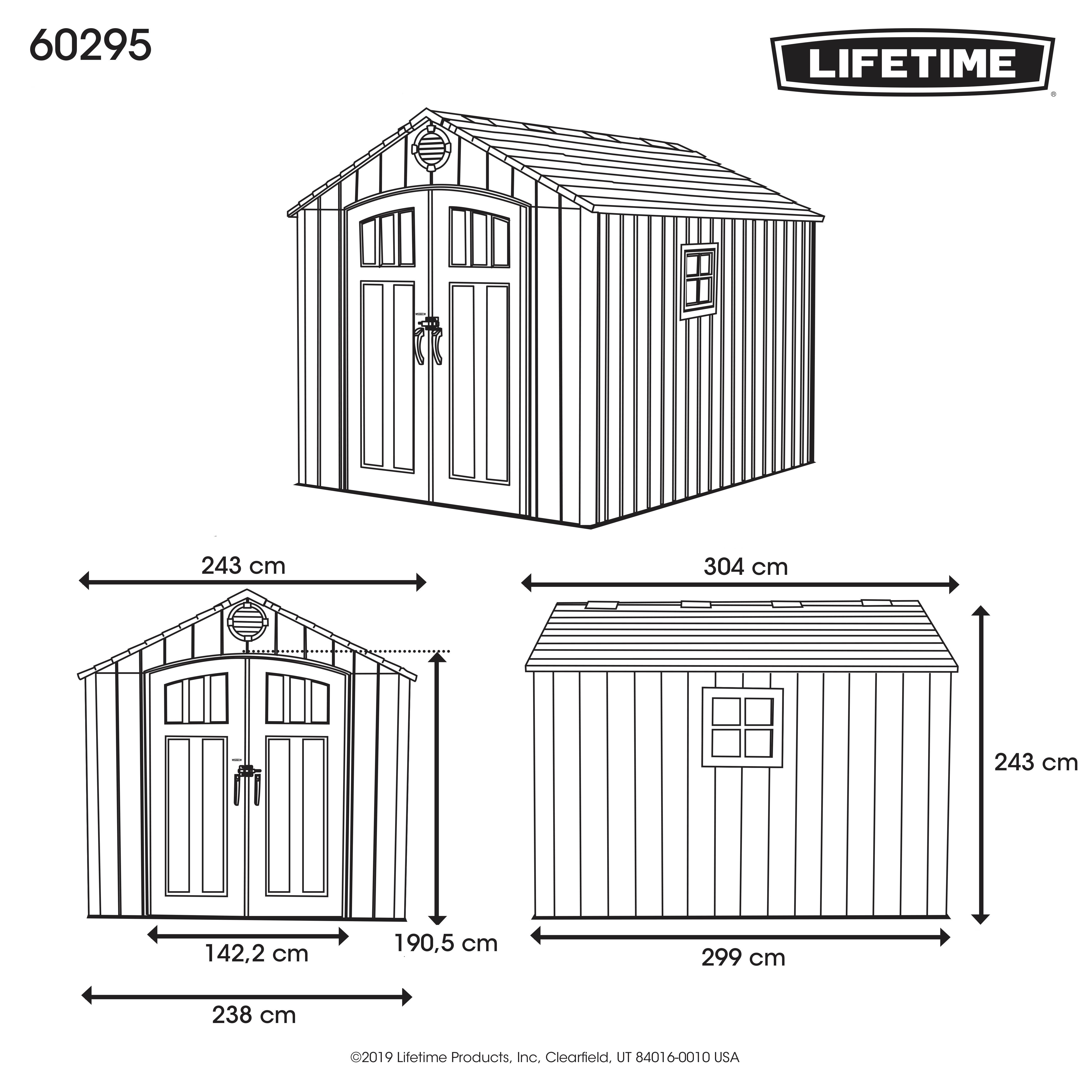 Lifetime Gartenhaus Jupiter grau B/H/L: ca. 244x244x305 cm Jupiter - grau (305,00/244,00/244,00cm) - Lifetime