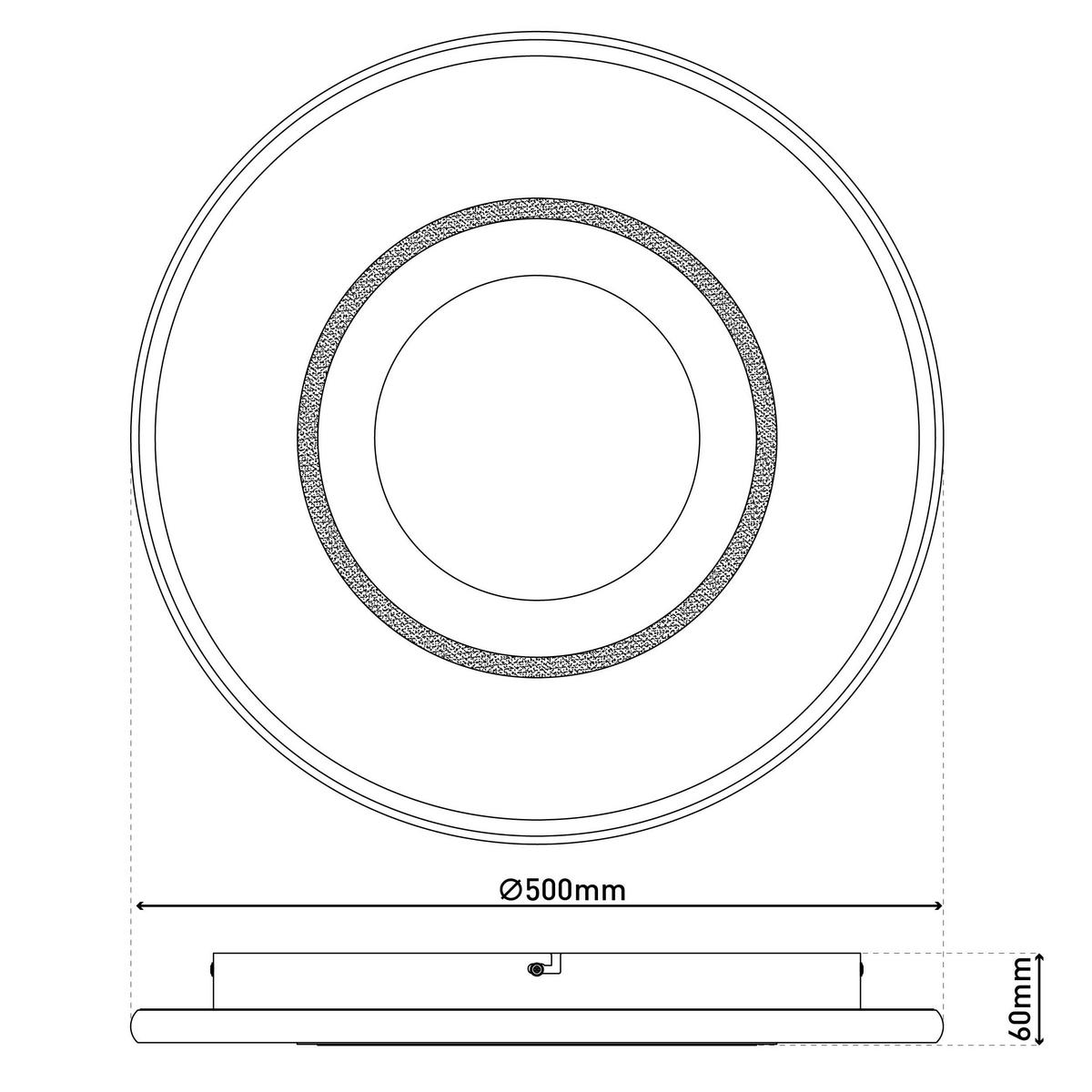 Näve Leuchten Deckenleuchte weiß Metall Kunststoff B/H/T: ca. 50x6x50 cm null 3 Brennstellen Livana - weiß (50,00/6,00/50,00cm) - Näve Leuchten