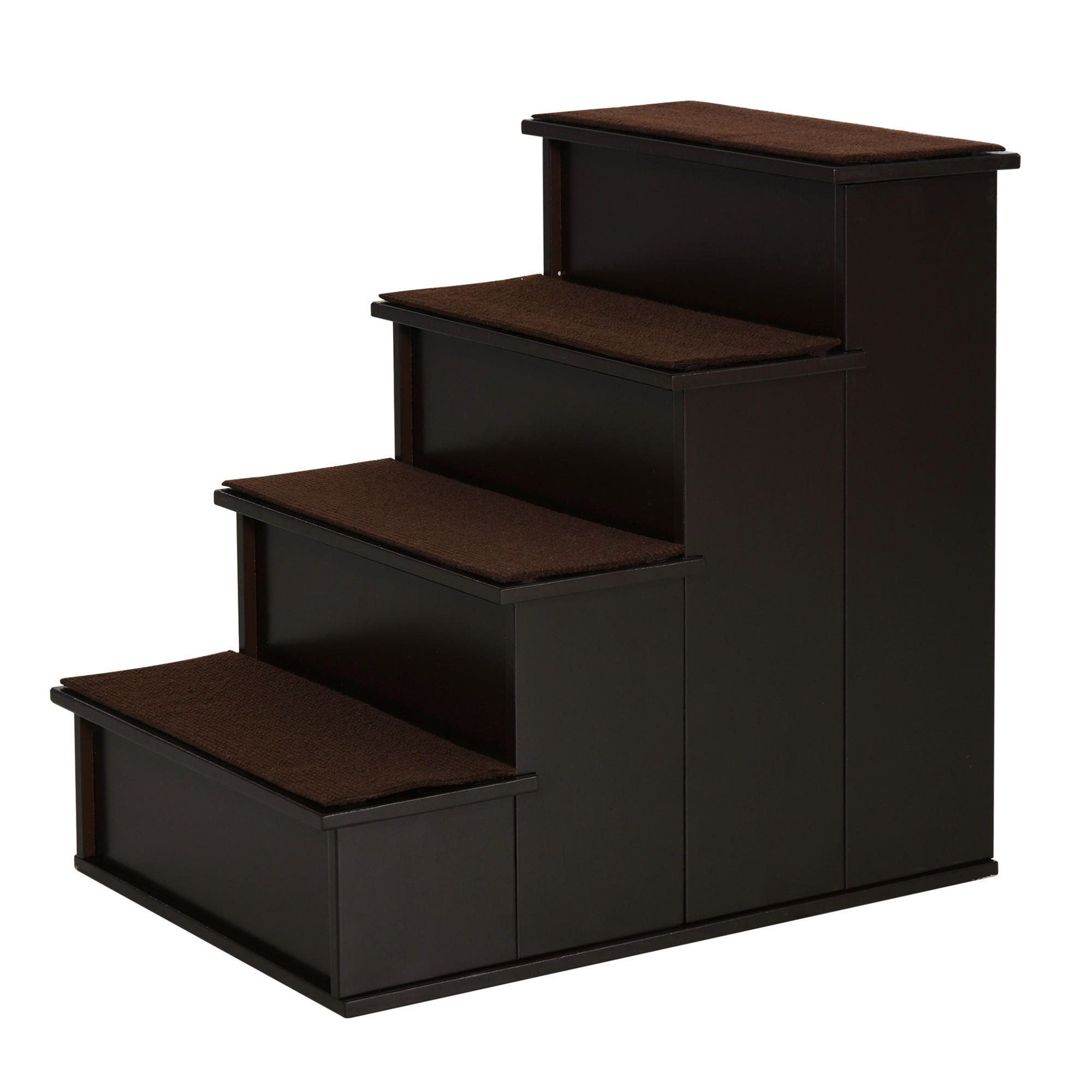 PawHut Haustiertreppe dunkelbraun MDF B/H/L: ca. 40x54,2x59 cm Haustiertreppe - dunkelbraun (59,00/40,00/54,20cm) - PawHut