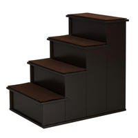 PawHut Haustiertreppe dunkelbraun MDF B/H/L: ca. 40x54,2x59 cm Haustiertreppe - dunkelbraun (59,00/40,00/54,20cm) - PawHut