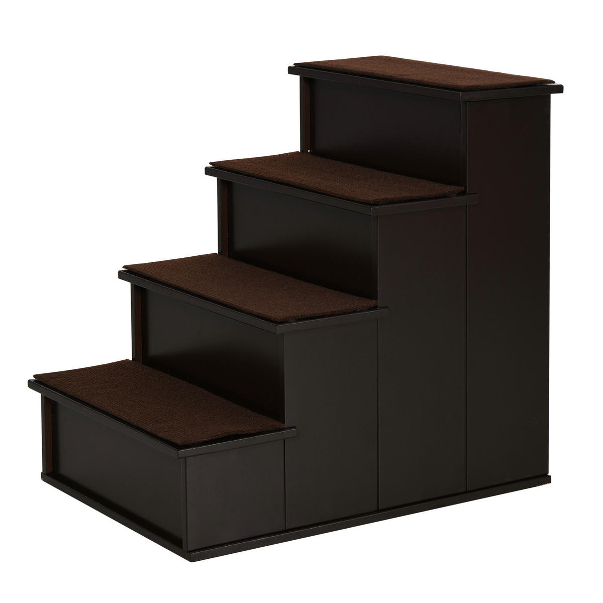 PawHut Haustiertreppe dunkelbraun MDF B/H/L: ca. 40x54,2x59 cm Haustiertreppe - dunkelbraun (59,00/40,00/54,20cm) - PawHut