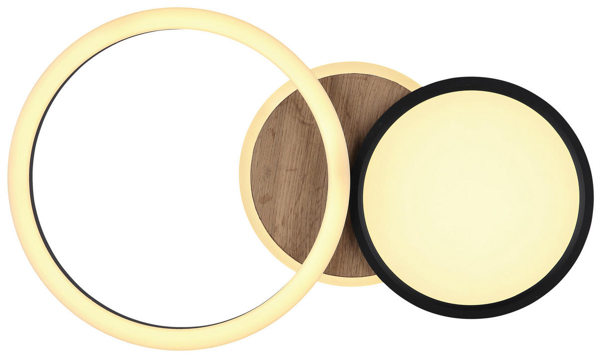 GLOBO Deckenleuchte 67273-28 Sid Opal schwarz MDF Metall Kunststoff B/H/L: ca. 30x10,5x51,5 cm null 2 Brennstellen Sid - schwarz/Opal (51,50/30,00/10,50cm) - GLOBO