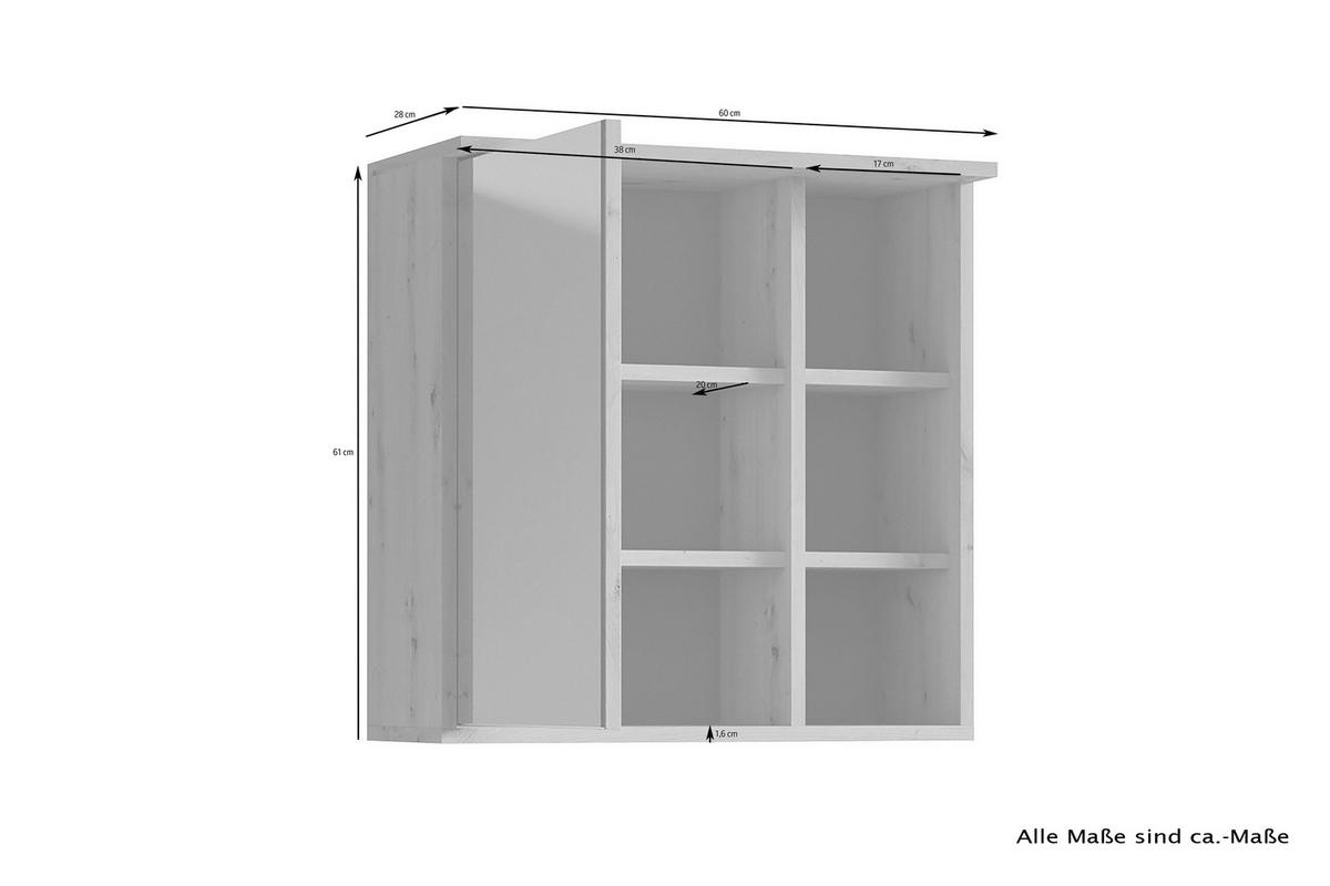 Spiegelschrank WELLNESS weiß B/H/T: ca. 60x61x28 cm WELLNESS - weiß (60,00/61,00/28,00cm) - byLIVING