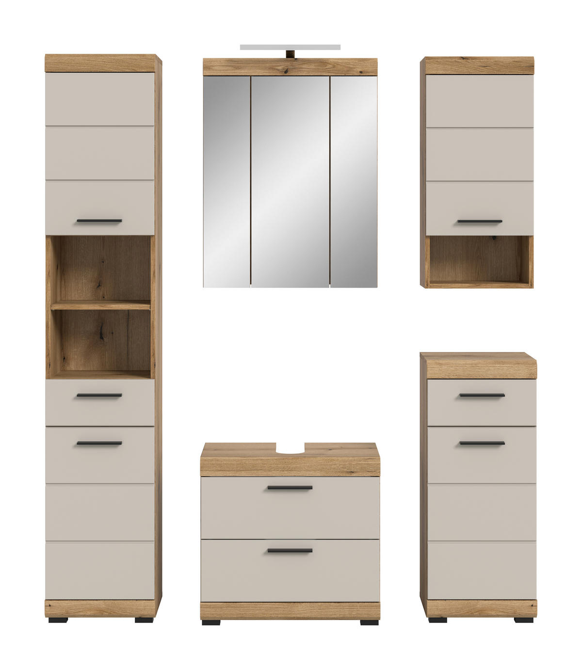 Badezimmer-Set Scout Evoke Oak Nachbildung Kaschmirgrau Nachbildung B/H/T: ca. 164x191x34 cm Scout - Kaschmirgrau (164,00/191,00/34,00cm) - xonox.home