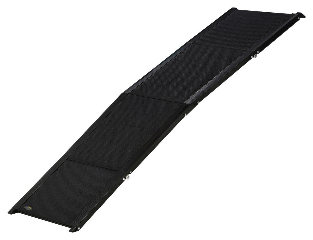 PawHut Klappbare Haustierrampe schwarz Aluminium B/H/L: ca. 43,5x158x2,5 cm Haustierrampe - schwarz (2,50/43,50/158,00cm) - PawHut