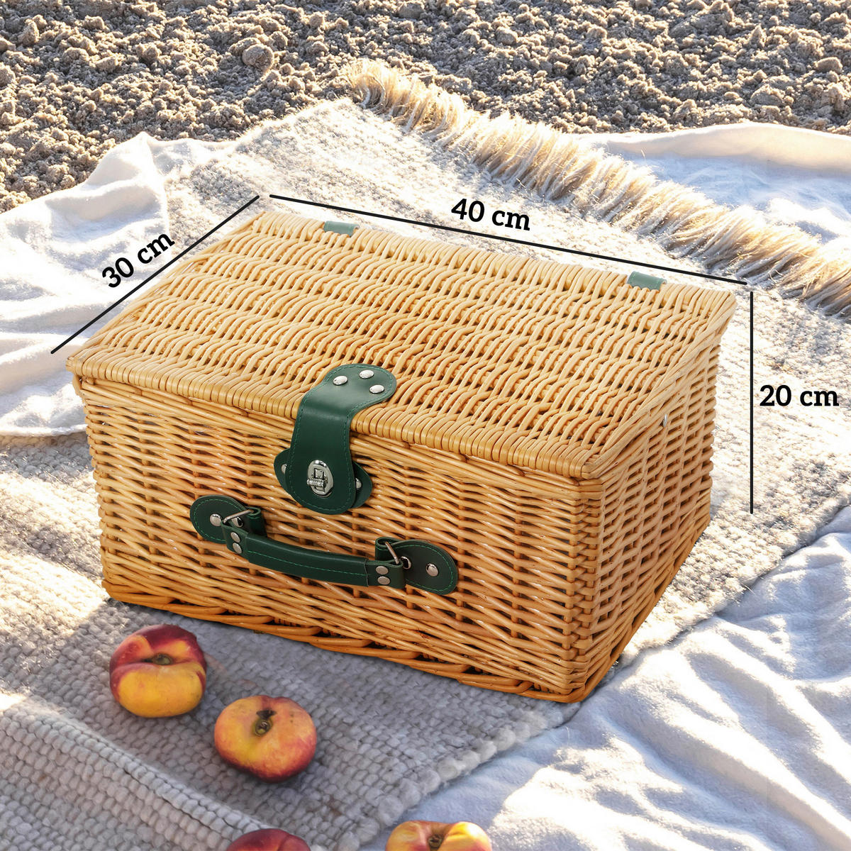 Outsunny Picknickkorb braun Weide B/H/L: ca. 30x20x40 cm Picknickkorb - braun (40,00/30,00/20,00cm) - Outsunny