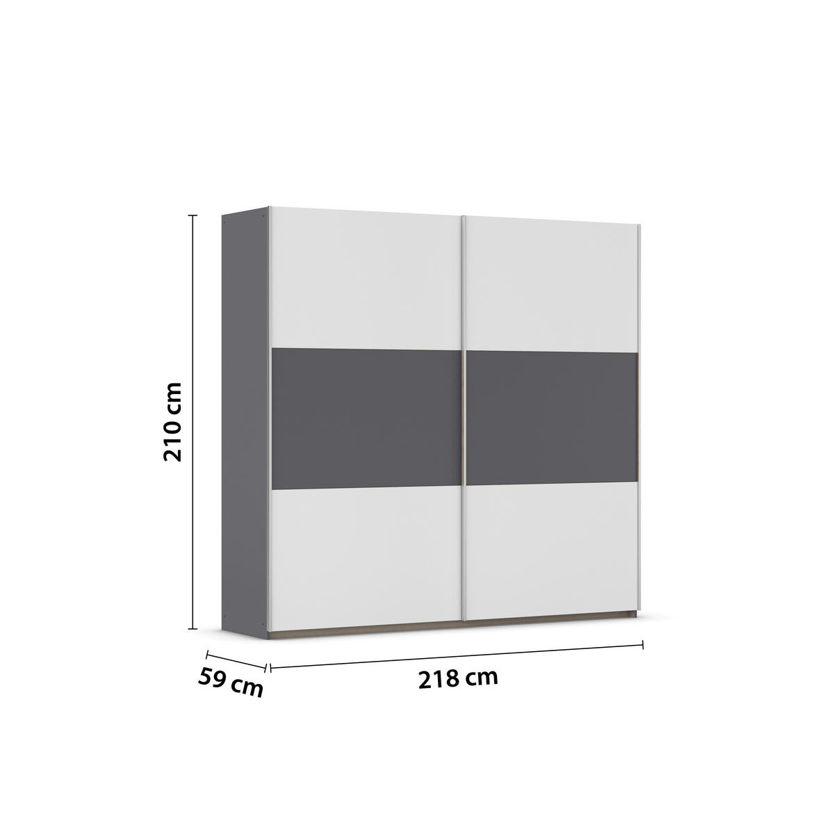 Kleiderschrank Oslo Alpinweiß grau B/H/T: ca. 218x210x59 cm Oslo - Alpinweiß/grau (218,00/210,00/59,00cm)