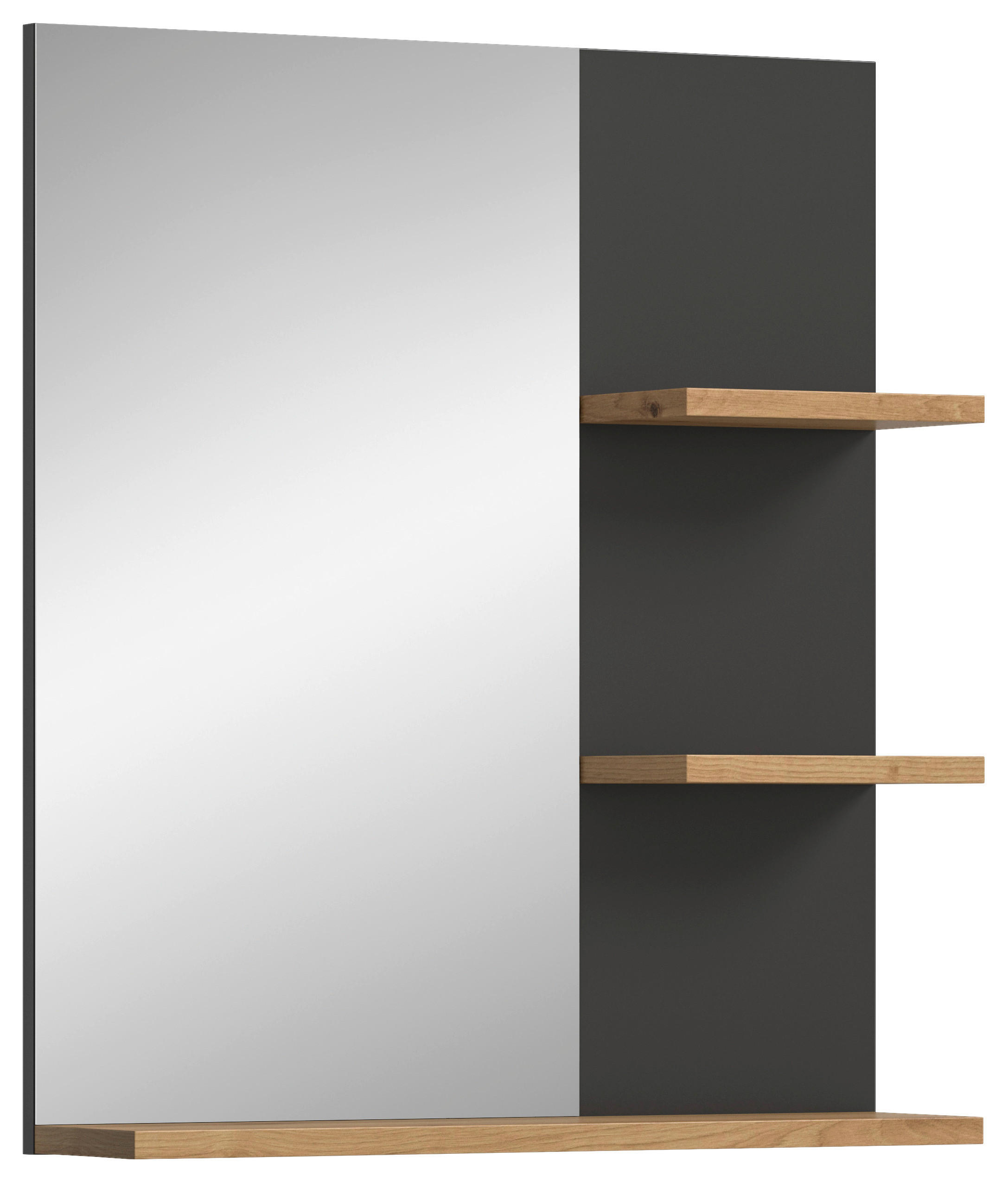 Wandspiegel Canu Basalt Eiche Artisan Nachbildung B/H/T: ca. 63x73x16 cm Canu - Eiche/Basalt (63,00/73,00/16,00cm) - xonox.home